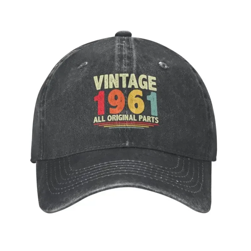 Unisex Cotton Vintage 1961 All Original Parts Birthday Gifts Baseball Cap Adult Adjustable Dad Hat Men Women Sun Protection