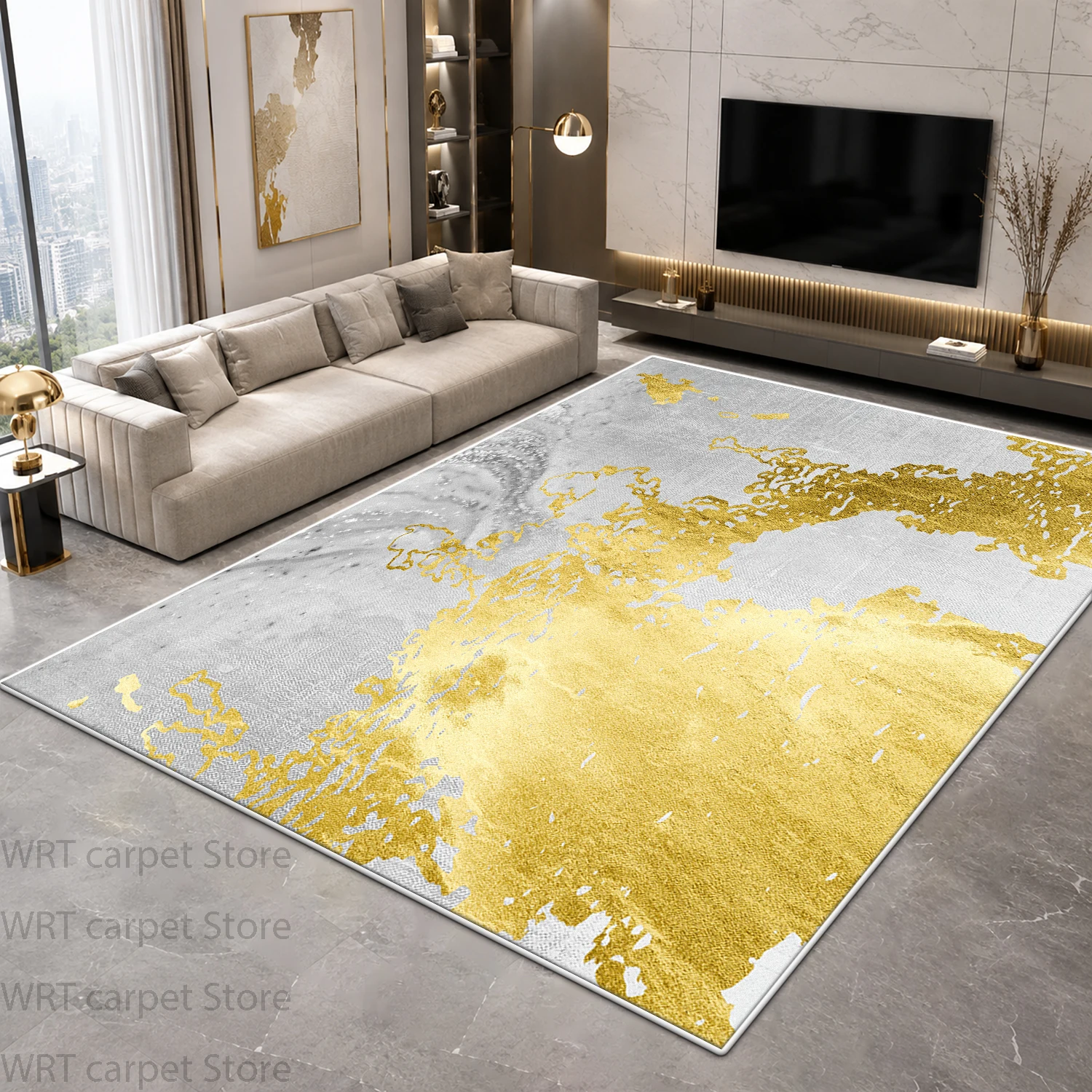 Nordic Light Luxury Living Room Carpet Machine Washable Home Sofa Coffee Tables Non-slip Rug Bedroom Fluffy Soft Floor Mat 러그