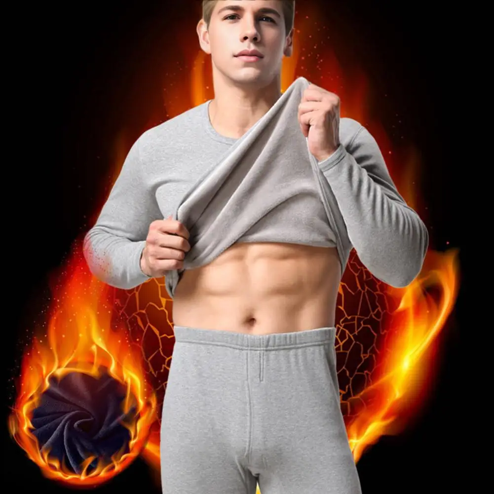 Ensemble de sous-vêtements thermiques pour hommes, coton doux, doublure sourire, panneaux chauds, longs caleçons, haut astronomique, vêtements thermiques, pyjamas d'hiver