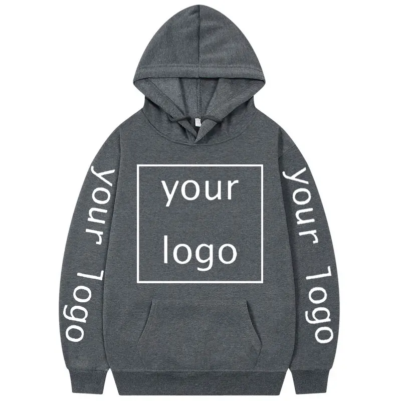 2025 Private Customized Yours LOGO Graphic Print Hoodie Fashion Casual Hooded Sweatshirt Men Women High Quality Fleece Pullovers