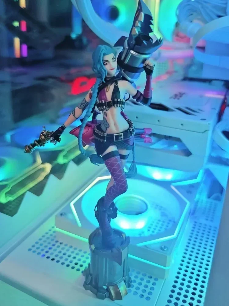 Figura de Anime original de League of Legends Jinx, figura de bolígrafo 3d, juego oficial, periferia, decoración de escritorio, adorno, juguete de regalo para niños