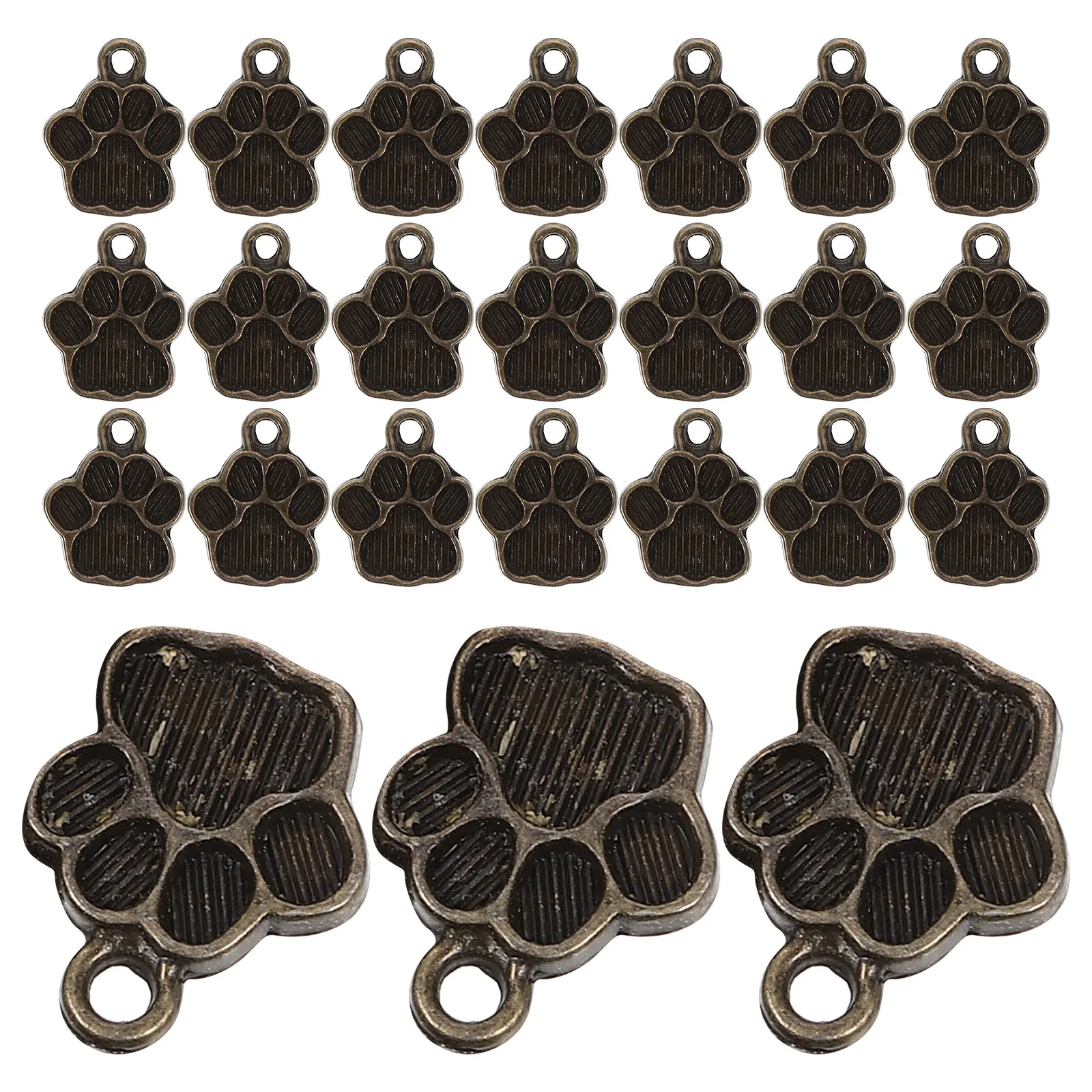 

100pcs Multicolor Dog Paw Shaped Charms Zinc Alloy Necklace Pendants for Diy Craft Jewelry Making Accessories Bracelets