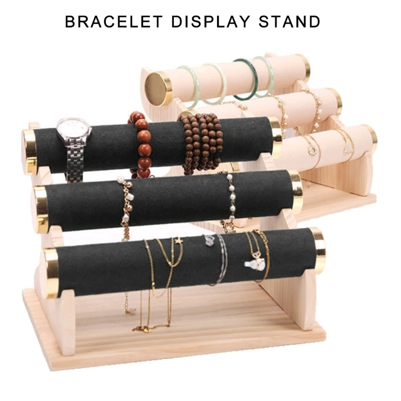 Portable Detachable Bracelet Display Stand Modern Bracelet Holder Plush For Elegant Jewelry Presentation