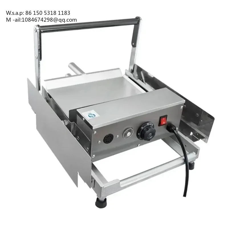 Commercial Electric Burger Bun Toaster 800W Stainless Steel Non-Stick Hamburger Baking Machine For Fast Food Shop