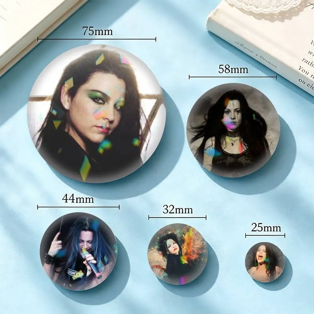 Evanescence Fallen Amy L-Lee 25mm 32mm 44mm 58mm 75mm Brooches Badges Pins for Accessories Gift