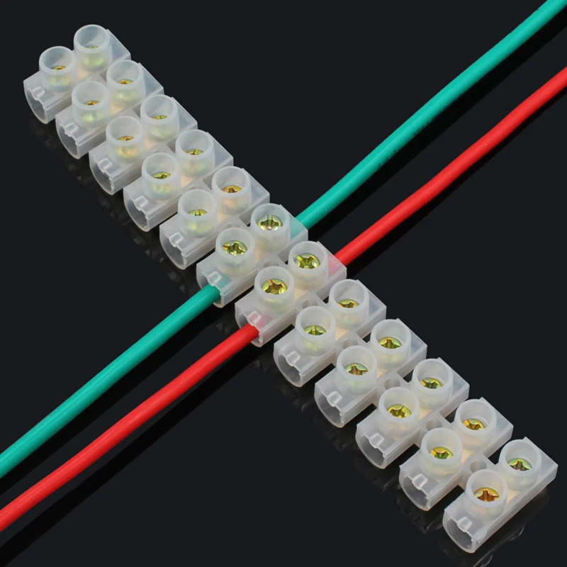 ELECTRAPICK 1/3/5pcs Dual Row 12 Way Barrier Screw Terminal Block Wire Connector Strip 3A 10A 15A 20A 30A For Electrical Wiring