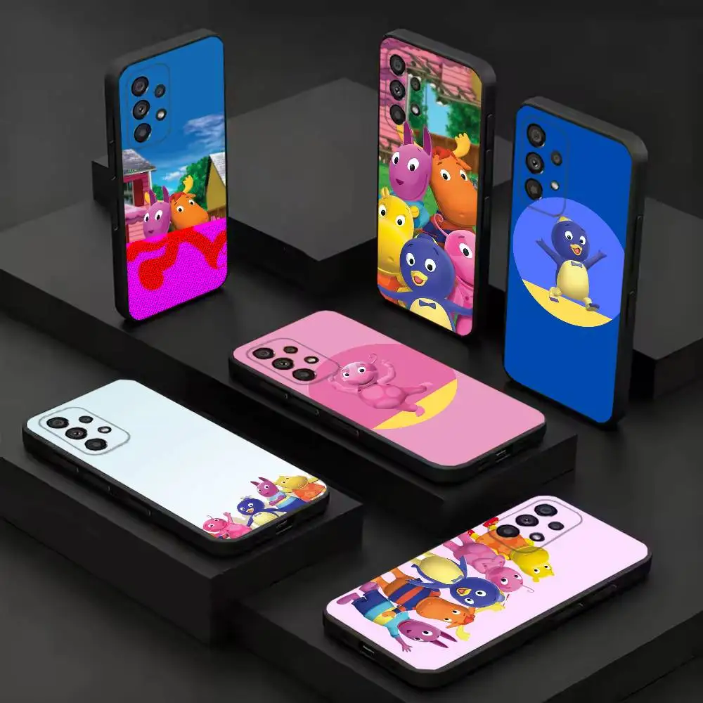 Cartoon T-The B-Backyardigans Black Soft Protective Case For Samsung Galaxy S30, 25,24,23,22,21,20,10 Ultra Plus Lite FE