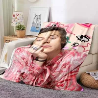 Harrystyles Flannel Soft Blanket Warm  Retro Blankets for Beds Bedroom Living Room Sofa Blanket Travel Picnic Blanket