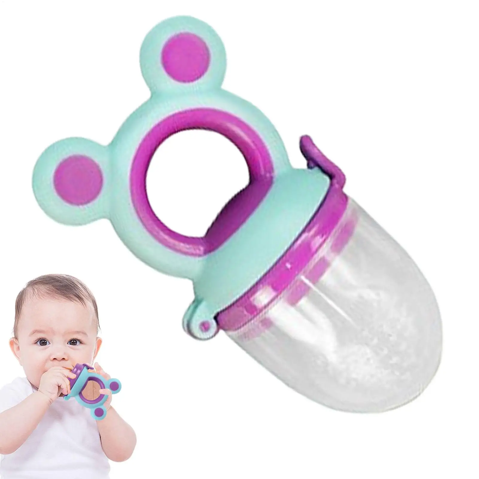 

Детская кормушка для фруктов, кормушка для фруктов, соска, ниблер, защита от удушья, силиконовая первая твердая кормушка для прорезывания зубов, комфорт для 4 месяцев