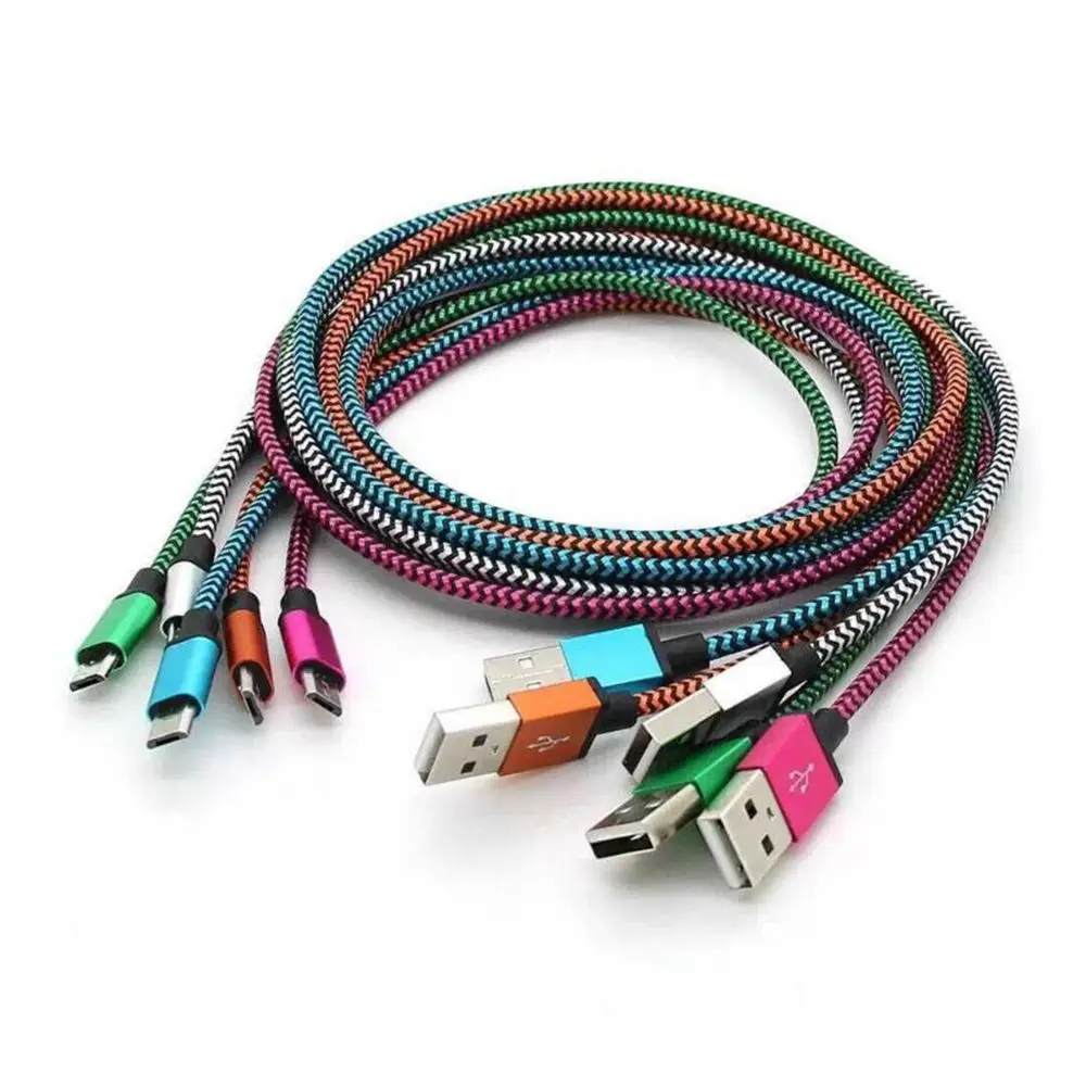 

100pcs Hot Nylon Braided USB Cable for iPhone 11 12 13 XS MAX XR X 1M 2m 3m 8pin Metal Head Charging Data Usb Cables For iPad