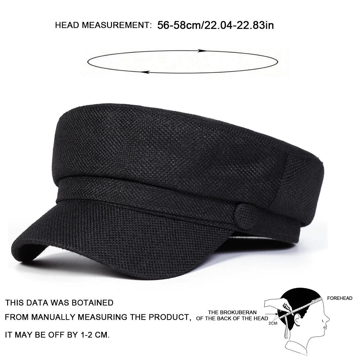 Unisex Einfarbig Militär Hüte Mode Flache Top Baseball Caps Für Frauen Outdoor Sport Kadett Sonnenschutz Hut – Detail 9