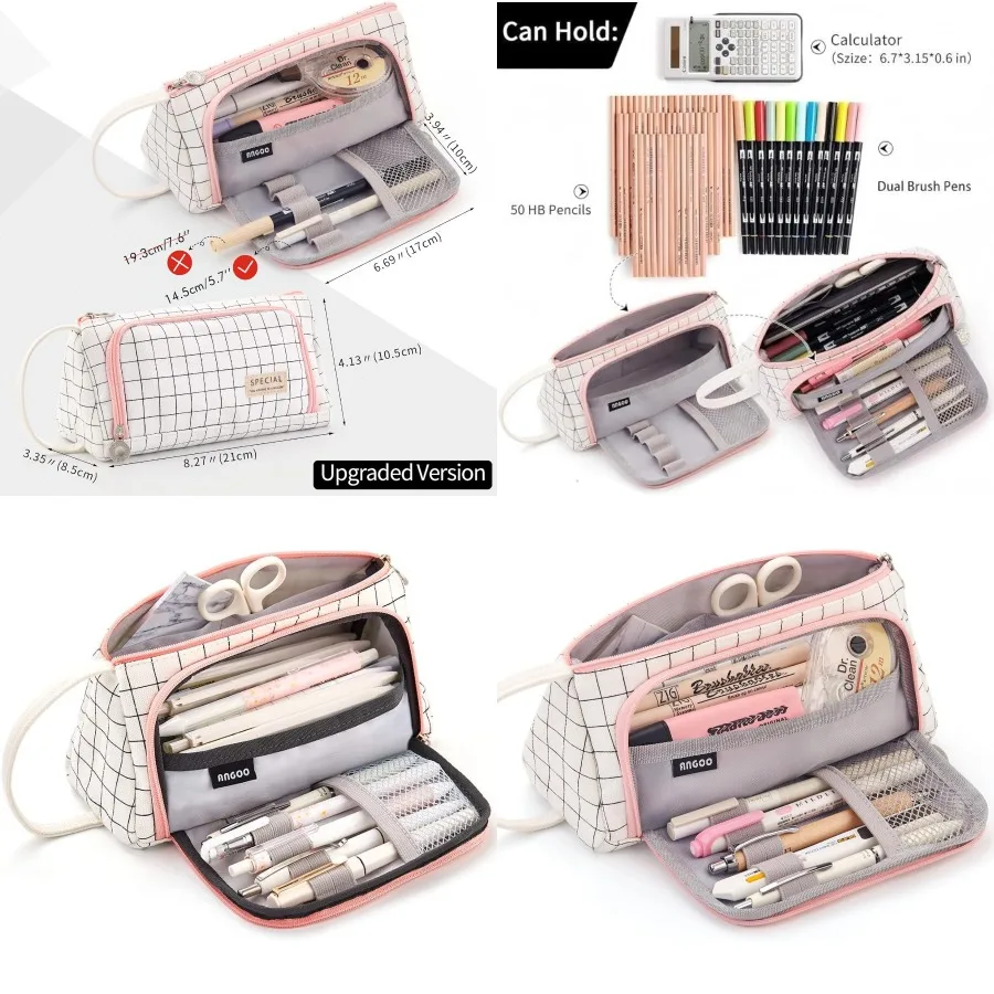 

EASTHILL большой вместительный пенал для ручек, простая сумка для канцелярских принадлежностей для школы, колледжа, офиса, идеальный органайзер для подростков