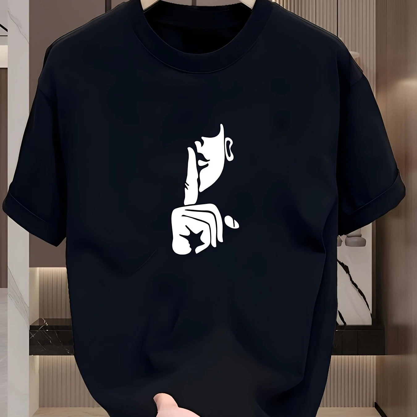 

2026 Весна и лето, новая футболка из чистого хлопка, модный повседневный модный топ с круглым вырезом и короткими рукавами с принтом