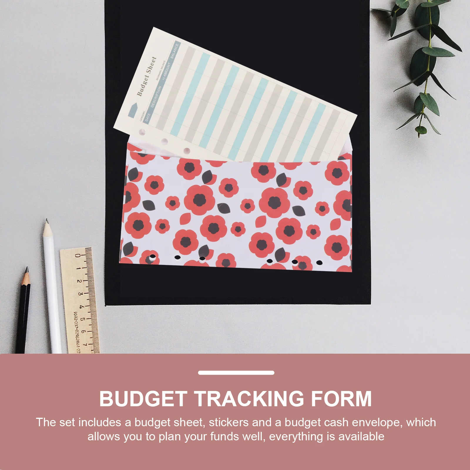 مجموعة واحدة من أوراق الميزانية النقدية المحمولة للاستقلال المالي مع كتاب الحساب وتسجيل النفقات ذات الأوراق السائبة #3