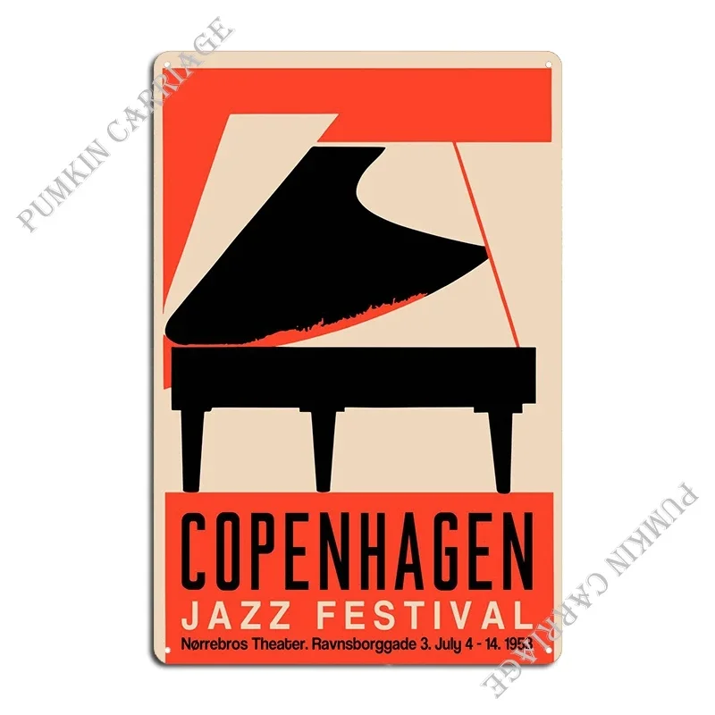 كوبنهاغن مهرجان الجاز علامة معدنية المطبخ الرجعية جدار اللوحة سينما تين تسجيل ملصق #2