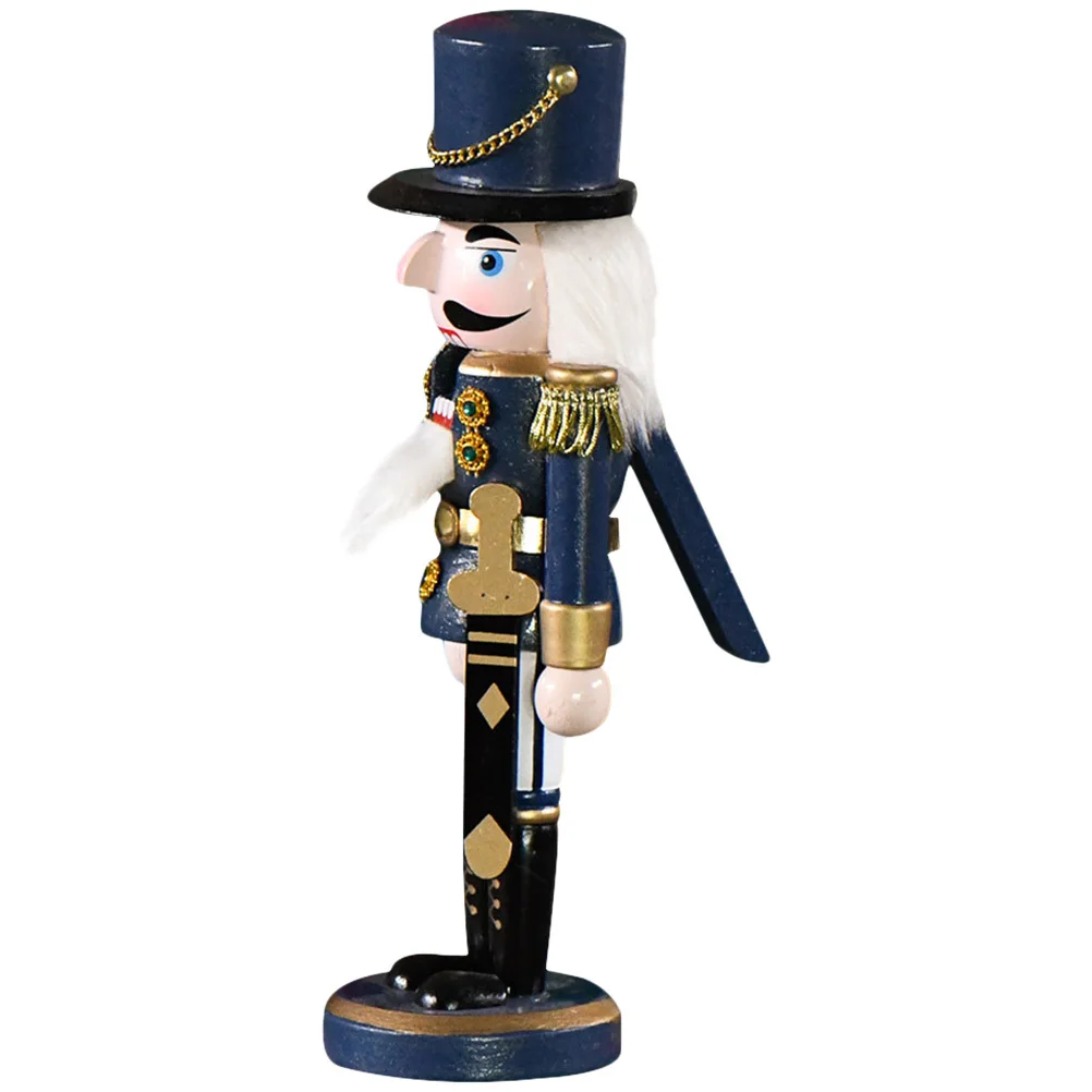 Wooden Nutcracker Decoration Christmas Tabletop Ornament For Home Office Desktop Xmas Party Holiday Decor Gift