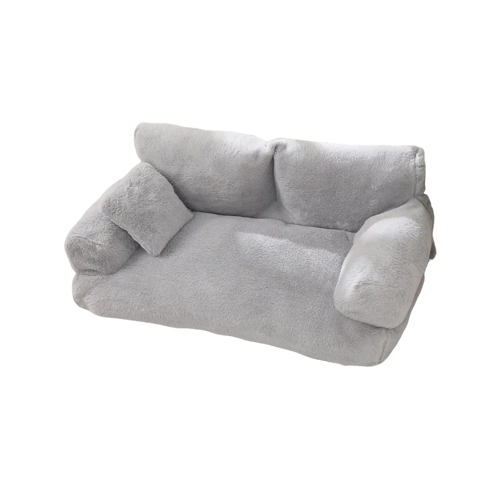 

Лежанка-диван для кошек, мягкая, нескользящая, портативная, комфортная, декоративная, светло-серая, размер L