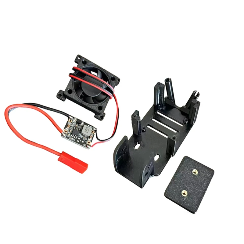 

1Set Video Transmission Mounting Bracket w Cooling Fan/BEC Module Quick-Release Camera Holder for DJI O3 Air Unit/FPV Drone/Car