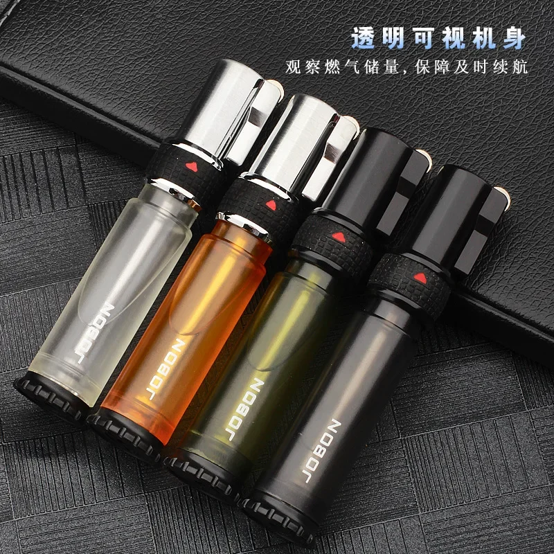 2024 New Jobon Jet Flint Lighter Windproof Gas Torch Lighter Inflated Butane Metal Grinding Wheel Lighter Christmas Gift Men