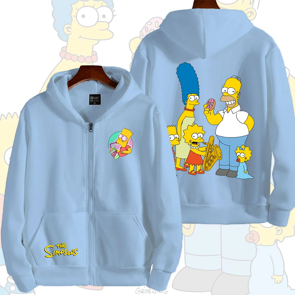 Moletom com Zíper The Simpsons para Homens, Novo Modelo 2026, Moletom Oversized para Mulheres, Jaquetas Casal Primavera Outono