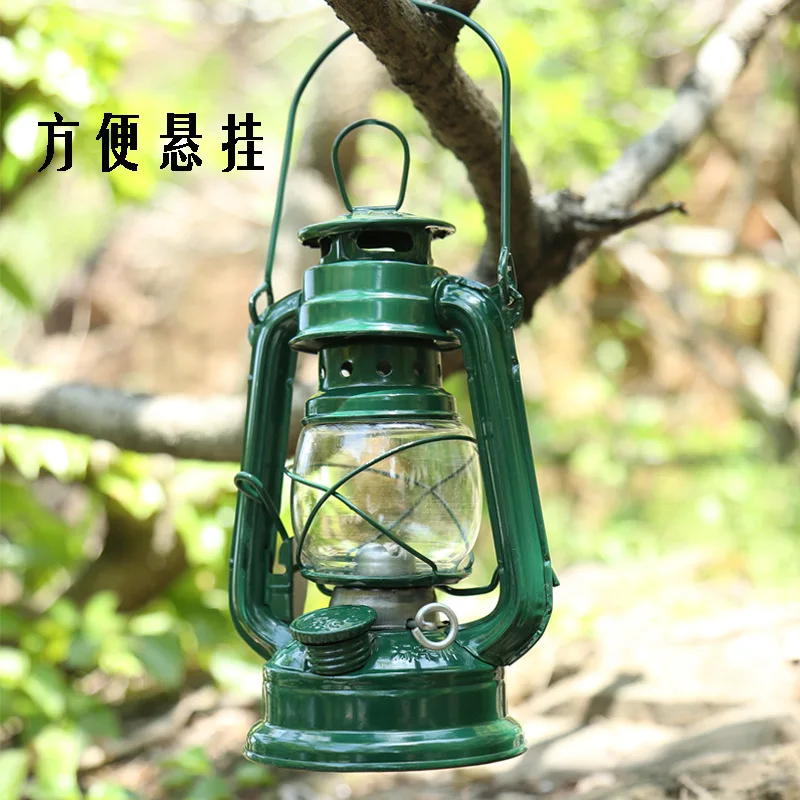 245 old-fashioned horse lamp, retro kerosene lamp, outdoor iron art portable camping lighting, tent lamp, nostalgic atmosphere l