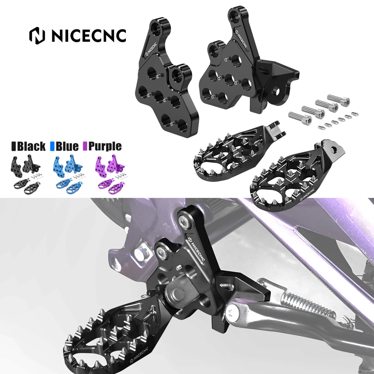 Enlarged Foot Pegs Footrest & Bracket For Surron Light Bee X For Sur-Ron Light Bee S L1E For Segway X160 X260 Electric Dirt Bike