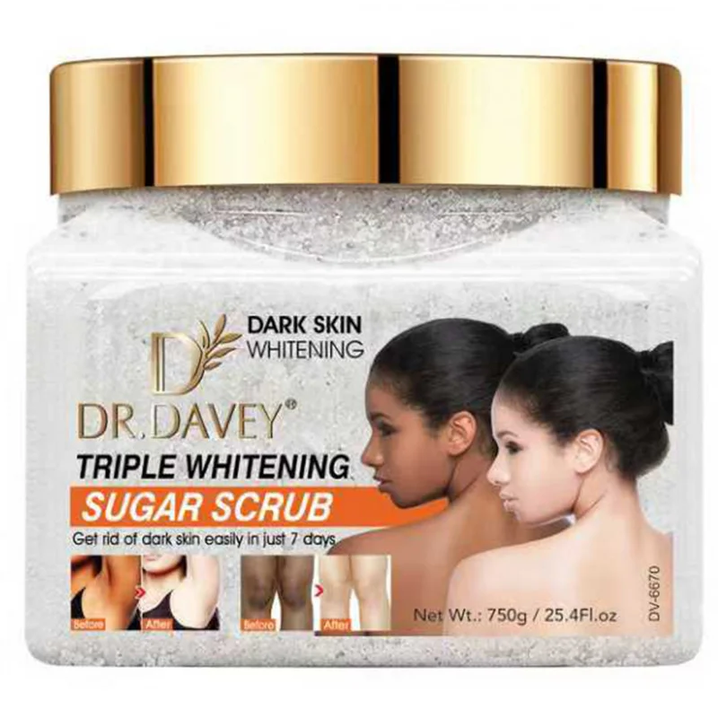 

Скраб для тела DR.DAVEY TRIPLE WHITENING с сахаром, большой семейный формат, мягкое глубокое очищение кожи.