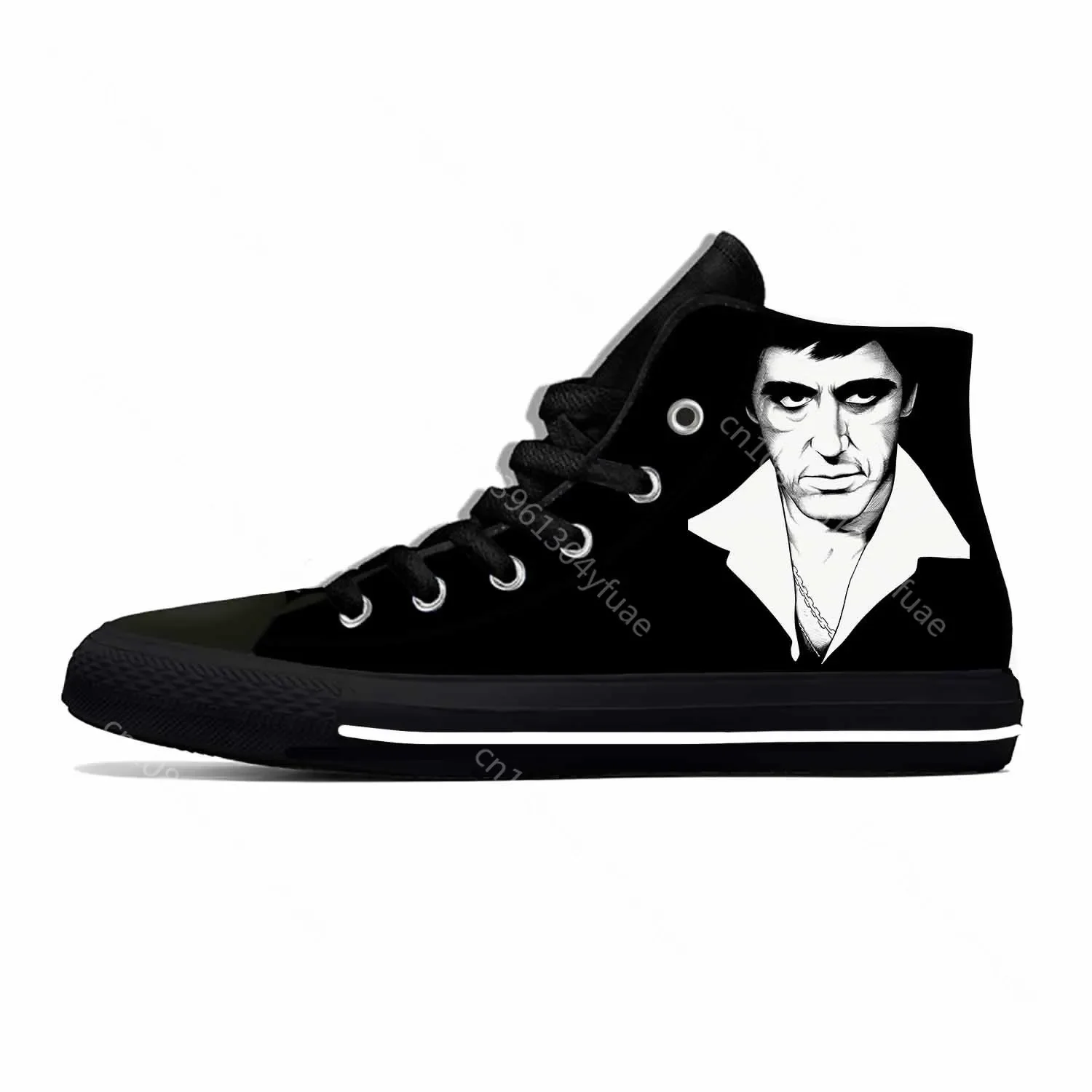 Scarface Tony Montana Movie Anime Cartoon Fashion Casual Cloth Shoes High Top Lightweight Breathable 3D Print Men Women Sneakers