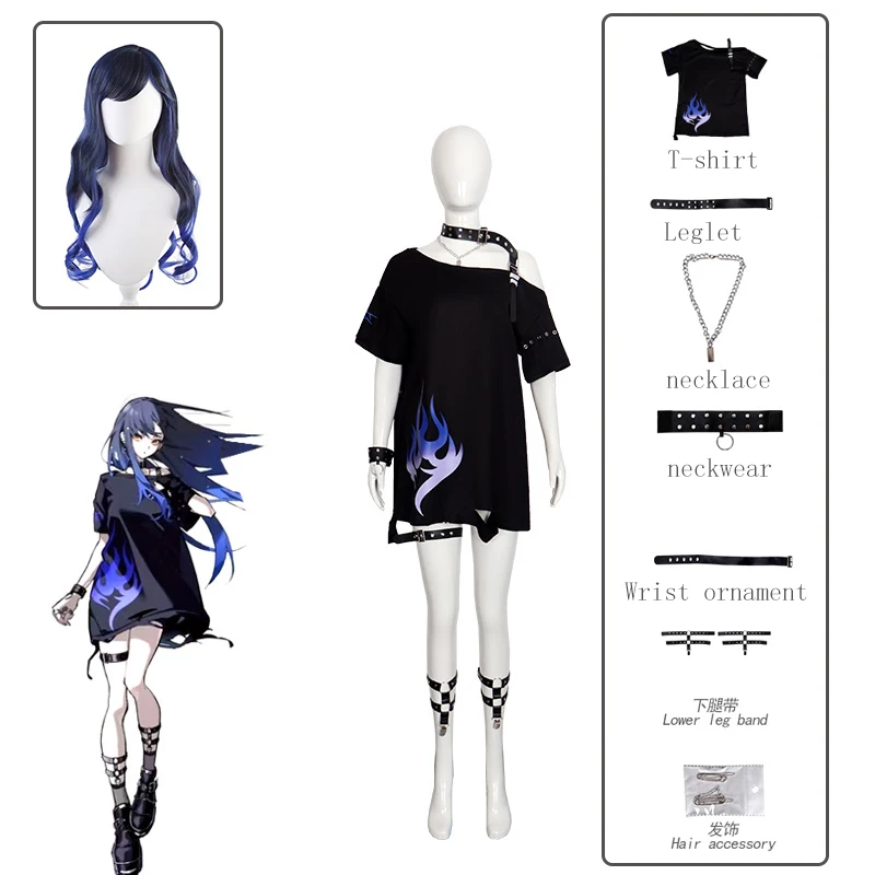 

Shiraishi An Cosplay Costume Wig Anime Vivid BAD SQUAD KAITOO Fuel Cosplay Halloween Party Outtfits for Women Plus Size