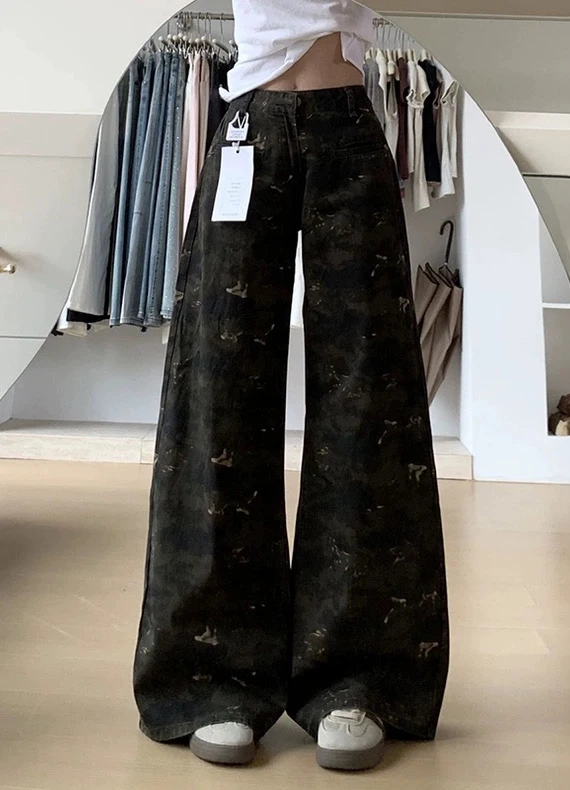 

Новые свободные повседневные женские джинсы с высокой талией, модные уличные простые базовые женские джинсы, шикарные красочные широкие брюки, женские