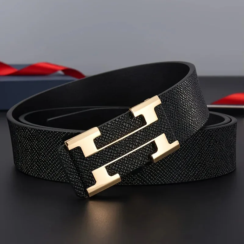 2025 NUOVE cinture con fibbia automatica, cinture non porose abbottonate, cinture da lavoro, cinture alla moda per giovani e di mezza età.