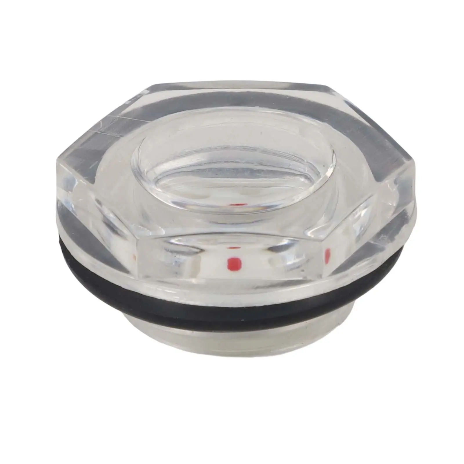 Oil Sight Glass with 3/4 For BSPT Male Thread and Clear Plastic Body for Compressor Oil Level Visibility Needs