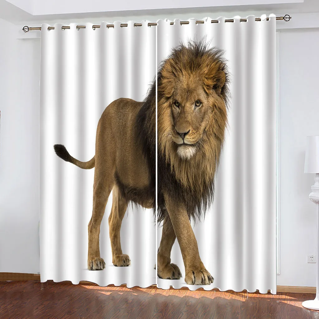 Customized Elegant Room Curtains African Steppe Animal Lion Best Selling Bohemian Style Living Room Bedroom Home Decor Curtains