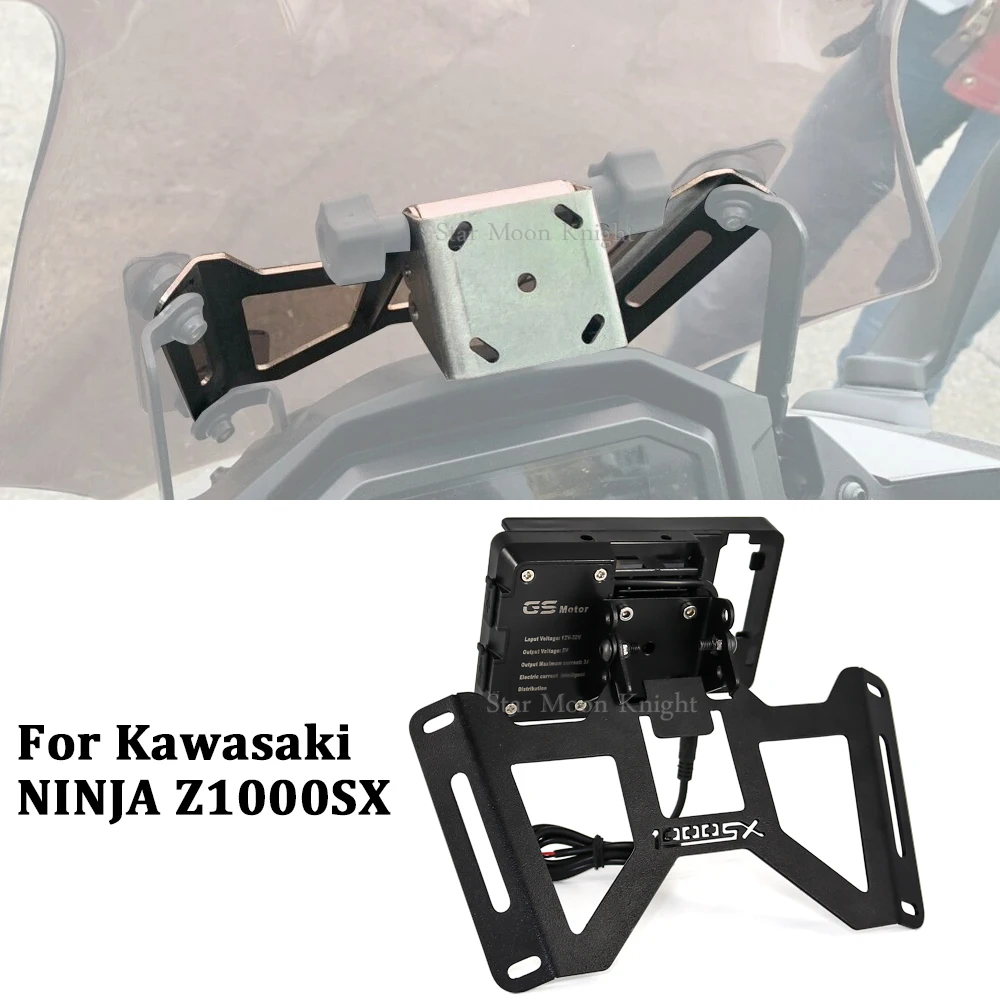 

for Kawasaki Ninja Z1000SX Z 1000 SX Front windshield Phone Stand Holder Phone GPS Navigaton Plate Bracket smart phone support