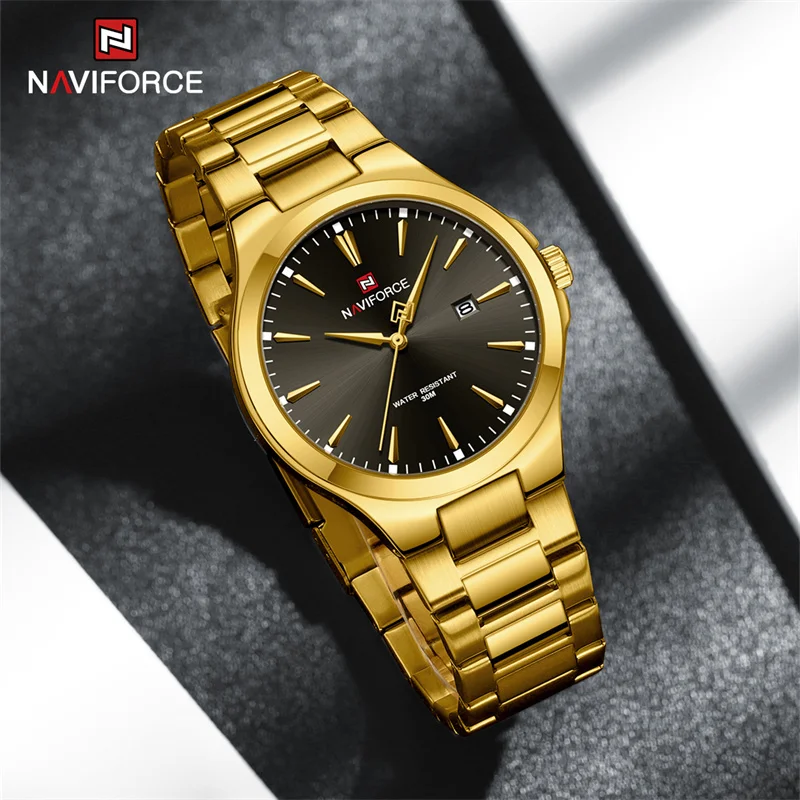 NAVIFORCE Nuovi Orologi da Uomo Casual Sport Cinturino in Acciaio Inossidabile Orologio al Quarzo Militare Orologi da Polso Impermeabili Relogio Masculino