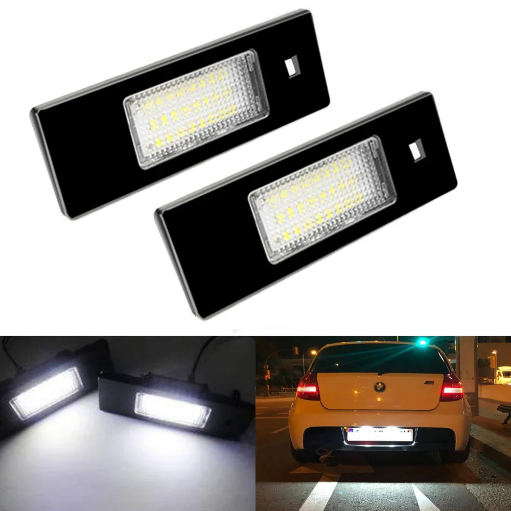 

2pcs LED License Number Plate For BMW 1 Series E81 E87 E63 E64 M6 E85 E86 Z4 F12 F13 F20 K48 Lamp Car Light Luz No Error