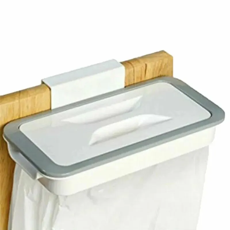 Colgador de bolsa colgante de basura, soporte de basura duradero, soporte de armario de cocina, estante de basura, organizador de suspensión de
