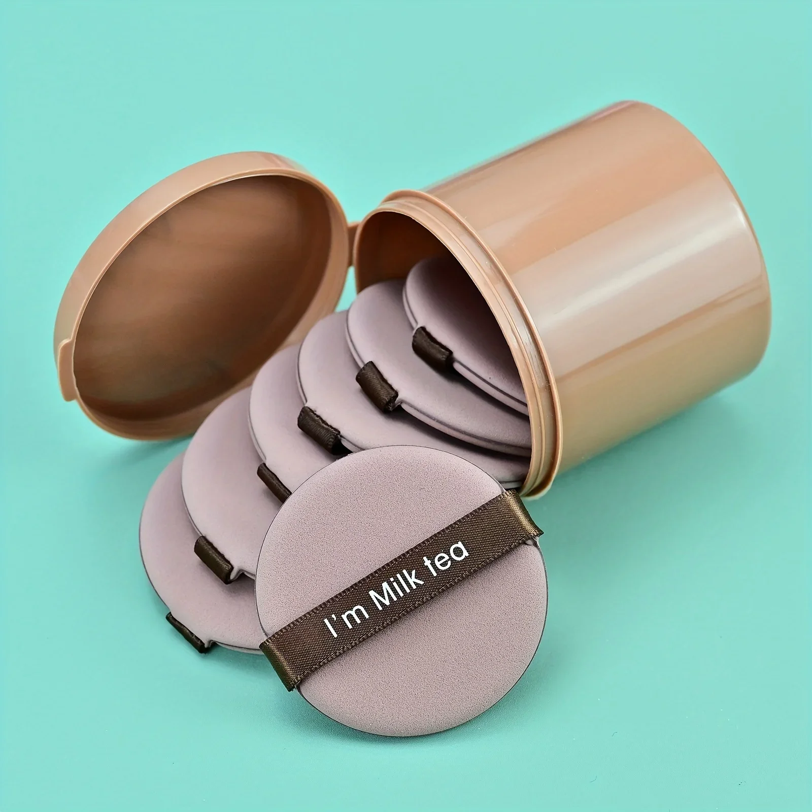 7Pcs Makeup Sponge Puff Set with Storage Case, Round & Teardrop Dry Wet Blenders for Foundation BB Cream, Reusable Cosmetic Tool