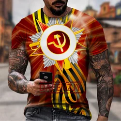 3D T Shirt For Men Fashion Russia Victory Day Hip Hop O-neck Short Sleeve Tops Harajuku Men's T-shirts