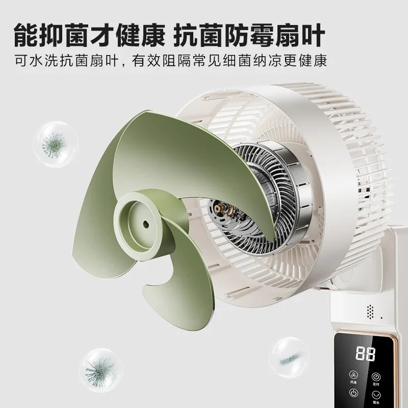 Ventilador de circulación montado en la pared, ventilador eléctrico pequeño para el hogar, cocina, baño, sin perforaciones, colgante de pared, nuevo estilo, ventilador eléctrico