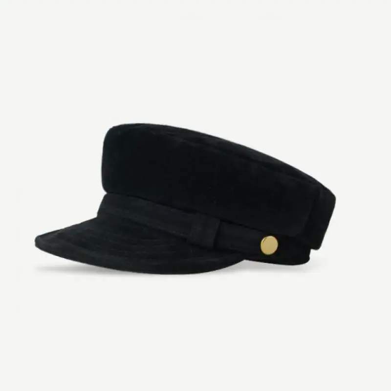 Cappelli autunno inverno per donna uomo berretto militare vintage unisex cappello da pittore in pelle scamosciata retrò semplice berretto femminile nuovo casual