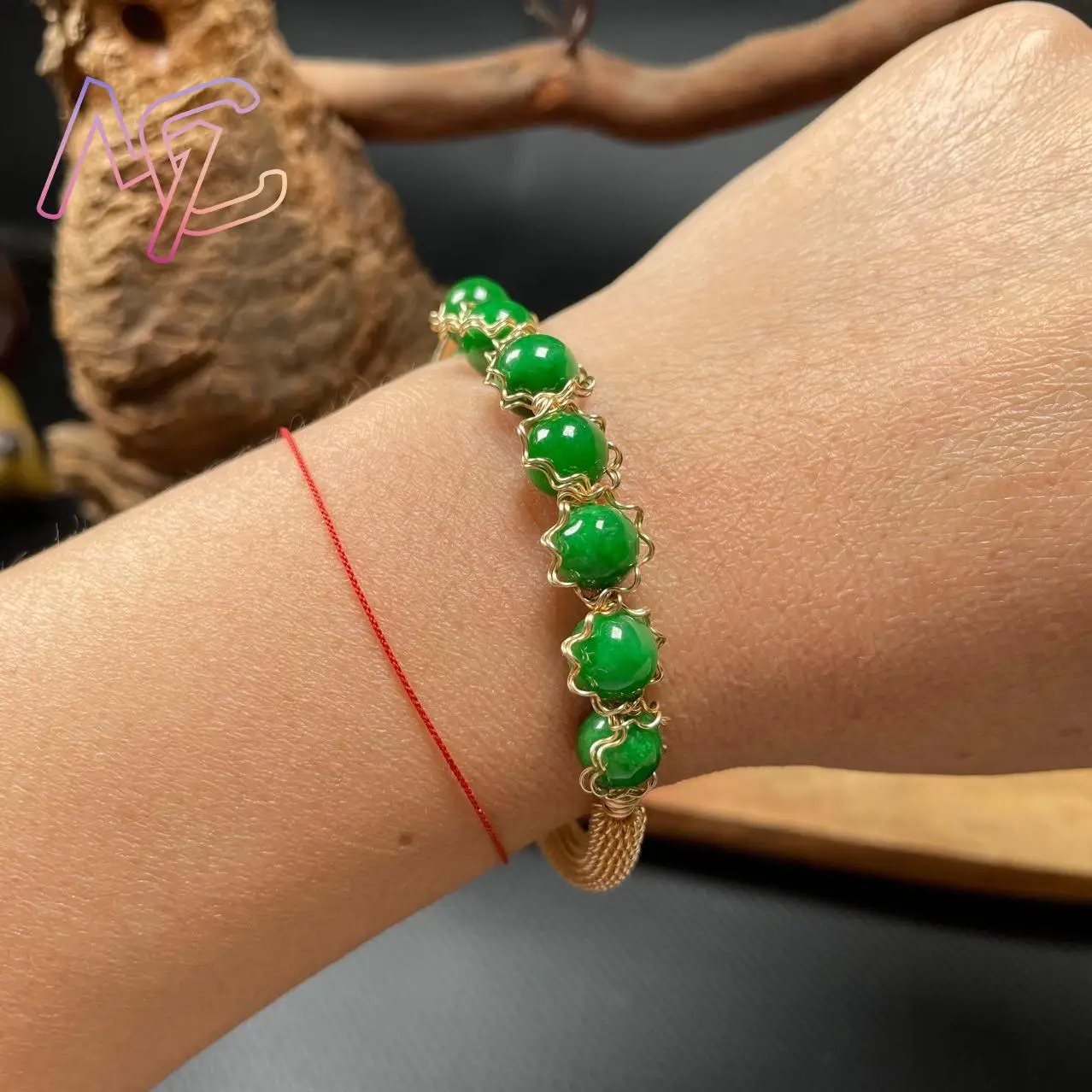 Natural Jade Beads Bracelet Real Jewelry Designer Gifts for Women Lucky Amulet Vintage Charm Ring Luxury Bangle