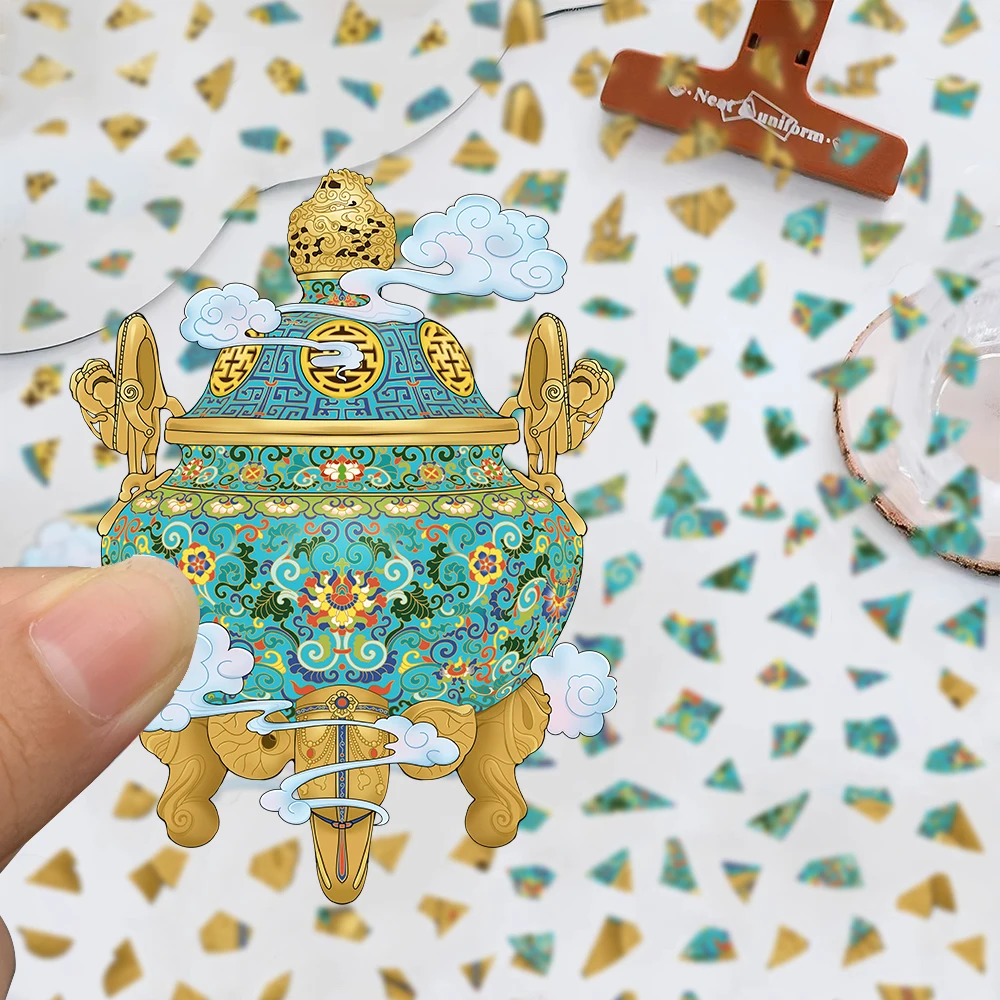 

4 шт., курильница с национальными сокровищами, ландшафтный дизайн, наклейка, модный чемодан, граффити, кафе, телефон, сложность в пазке, растворяющаяся палочка