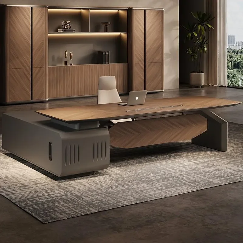 for ENF Grade High End Boss Desk Italian Simple Modern Light Luxury Office President Desk Large Executive Table
