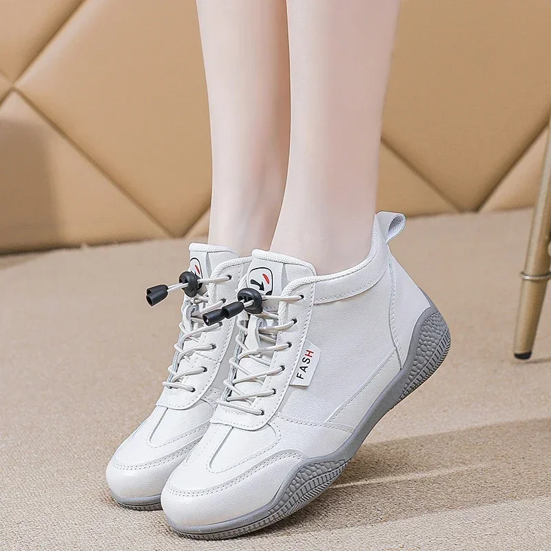 Women\'s Sneakers 2023 Autumn New Fashion Round Toe Lace Up Flat Casual Shoes for Women Outdoor Soft Sole Female Walking Shoes