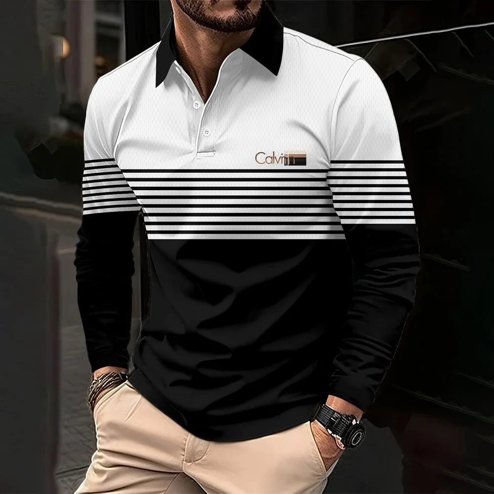 

New Men's Polo Shirt Golf Shirt Striped Turndown Street Casual Short Sleeve Clothing Apparel Fashion Casual Sport Comfortable