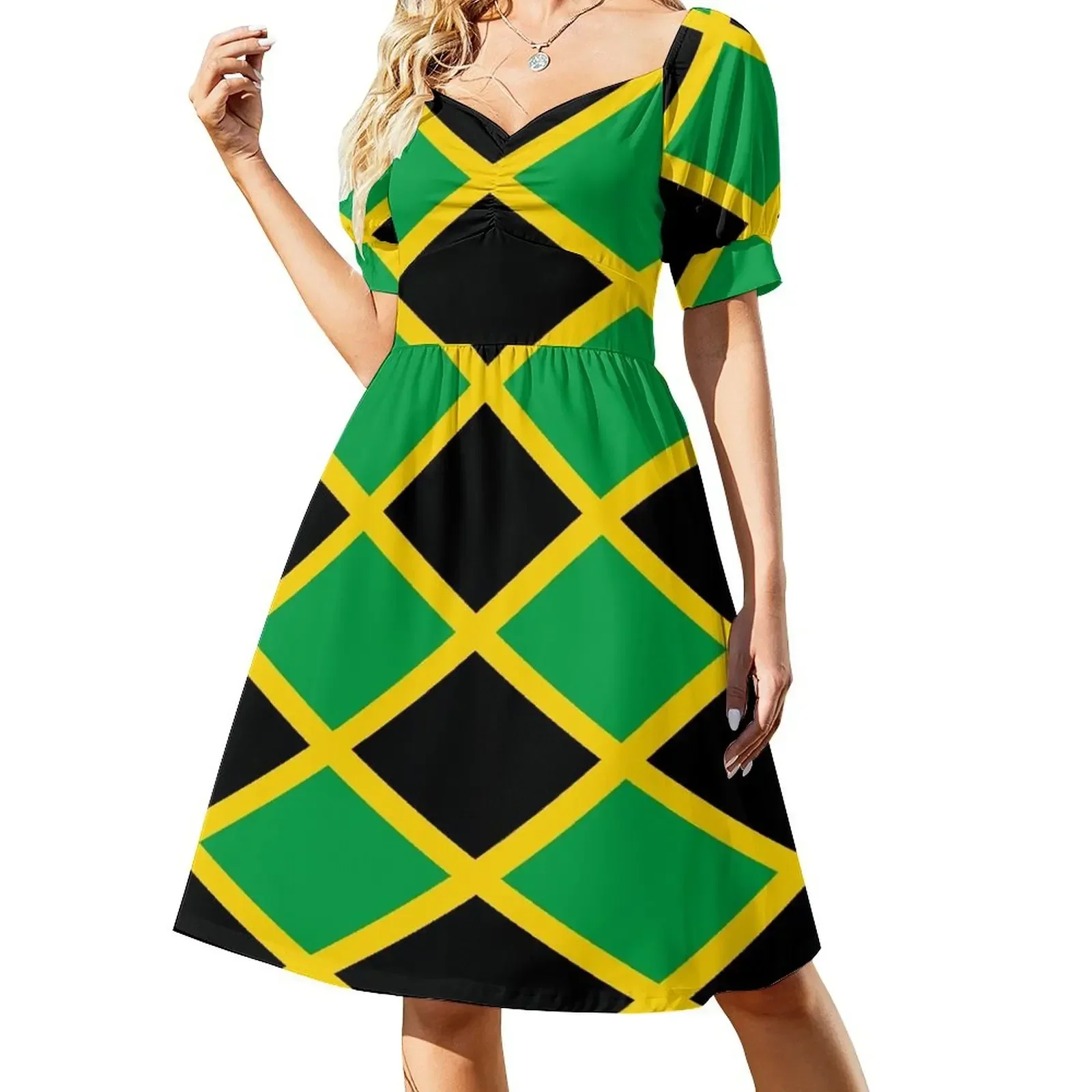 

Jamaican National Flag Sleeveless Dress evening dress ladies Dress vintage