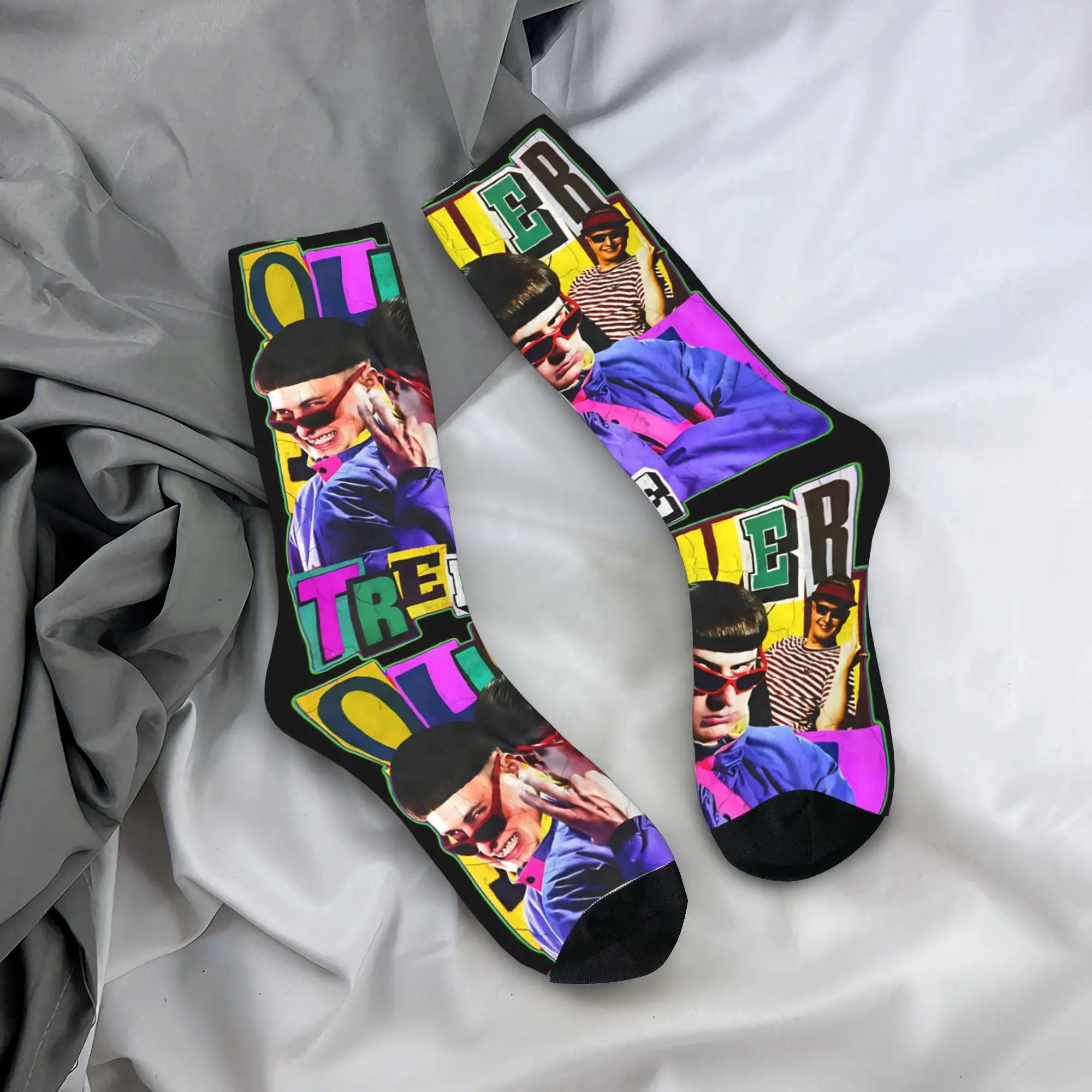 Fashion Oliver Tree Rapper RIP Soccer Socks  Polyester Long Socks for Unisex Breathable