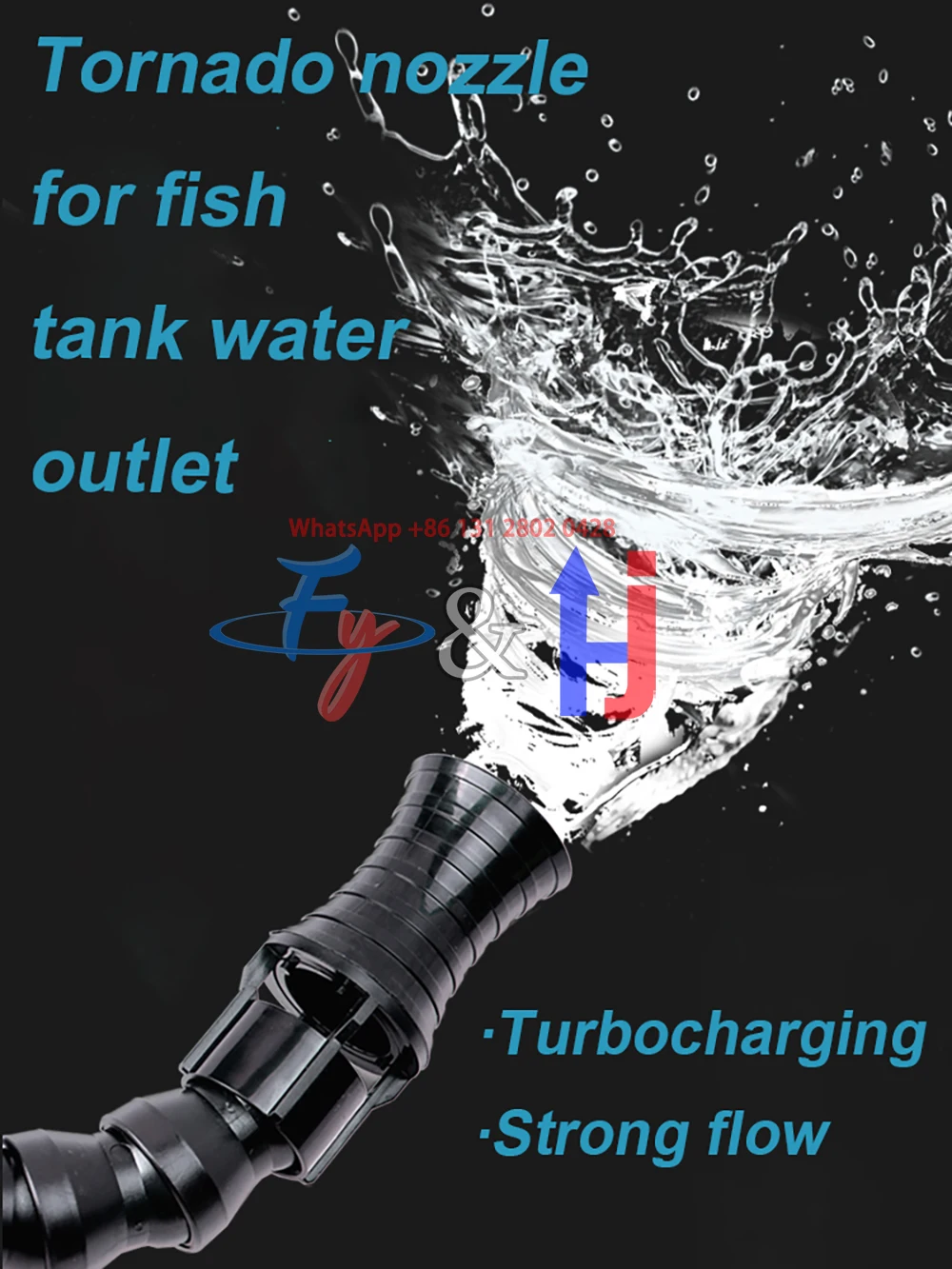 Fish Tank Outlet Vortex Flow Accelerator, Universal Adjustment Rotation, Enhanced Flow ABS Tornado Nozzle