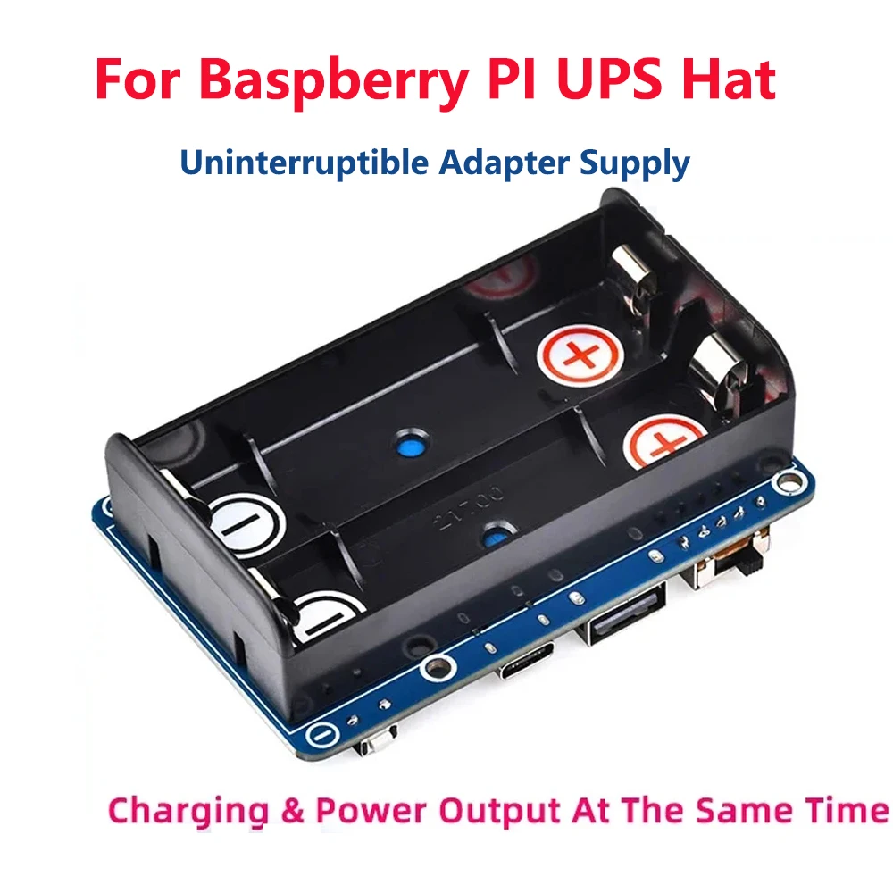 Raspberry Pi 5 4 3 UPS HAT Support 21700 Li Battery 5V Uninterruptible Power Supply Pogo Pins Connector Dynamic Path Management